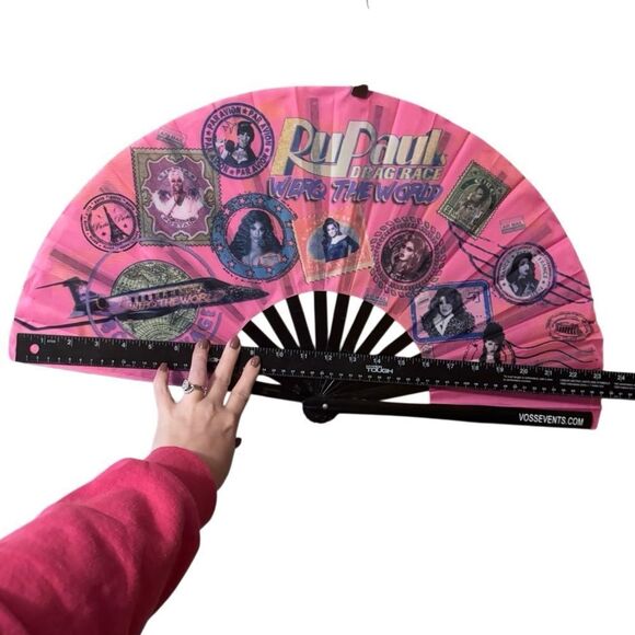 RuPaul’s Drag Race – WERQ the World Tour Pink Folding Fan, EUC - Picture 3 of 5